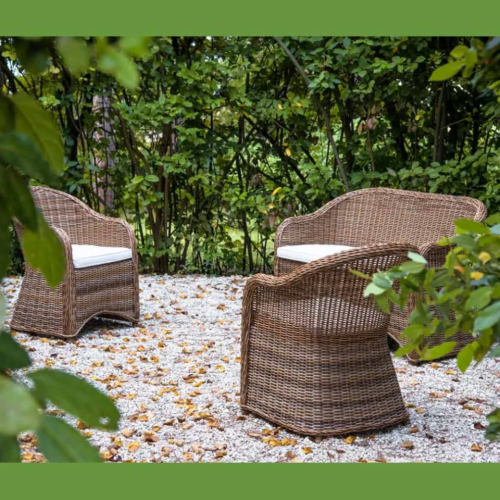 Gartenlounge aus Aluminium und Polyrattan Geflecht - Melina