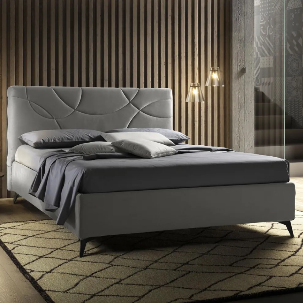 Doppelbett mit Baumwollmatratze und Bettwäsche Made in Italy - Sonnenblume