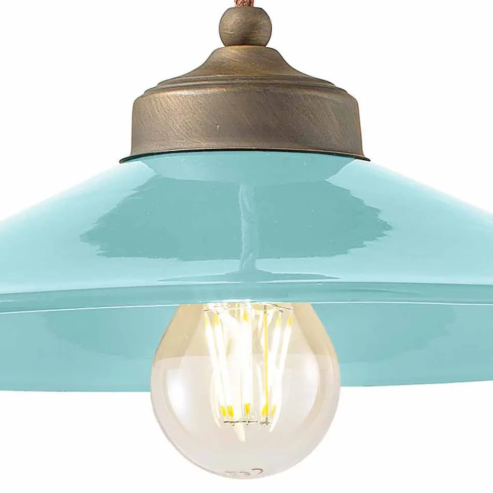 Lampe Flaschenzug aus Keramik und Messing Britney Ferroluce