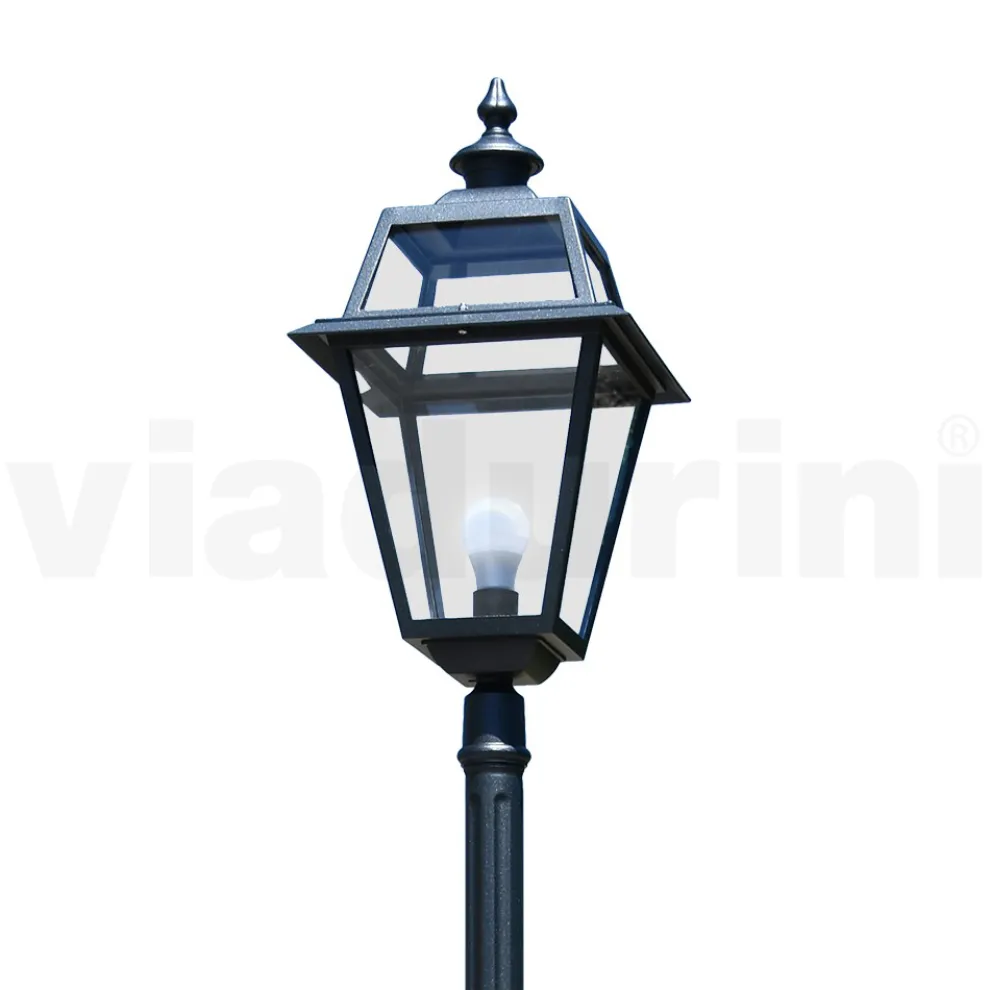 Lampe im Vintage-Stil aus Aluminium und Glas, hergestellt in Italien – Vivian