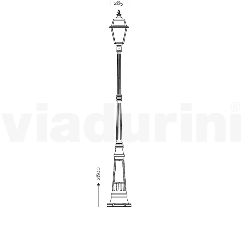 Lampe im Vintage-Stil aus Aluminium und Glas, hergestellt in Italien – Vivian