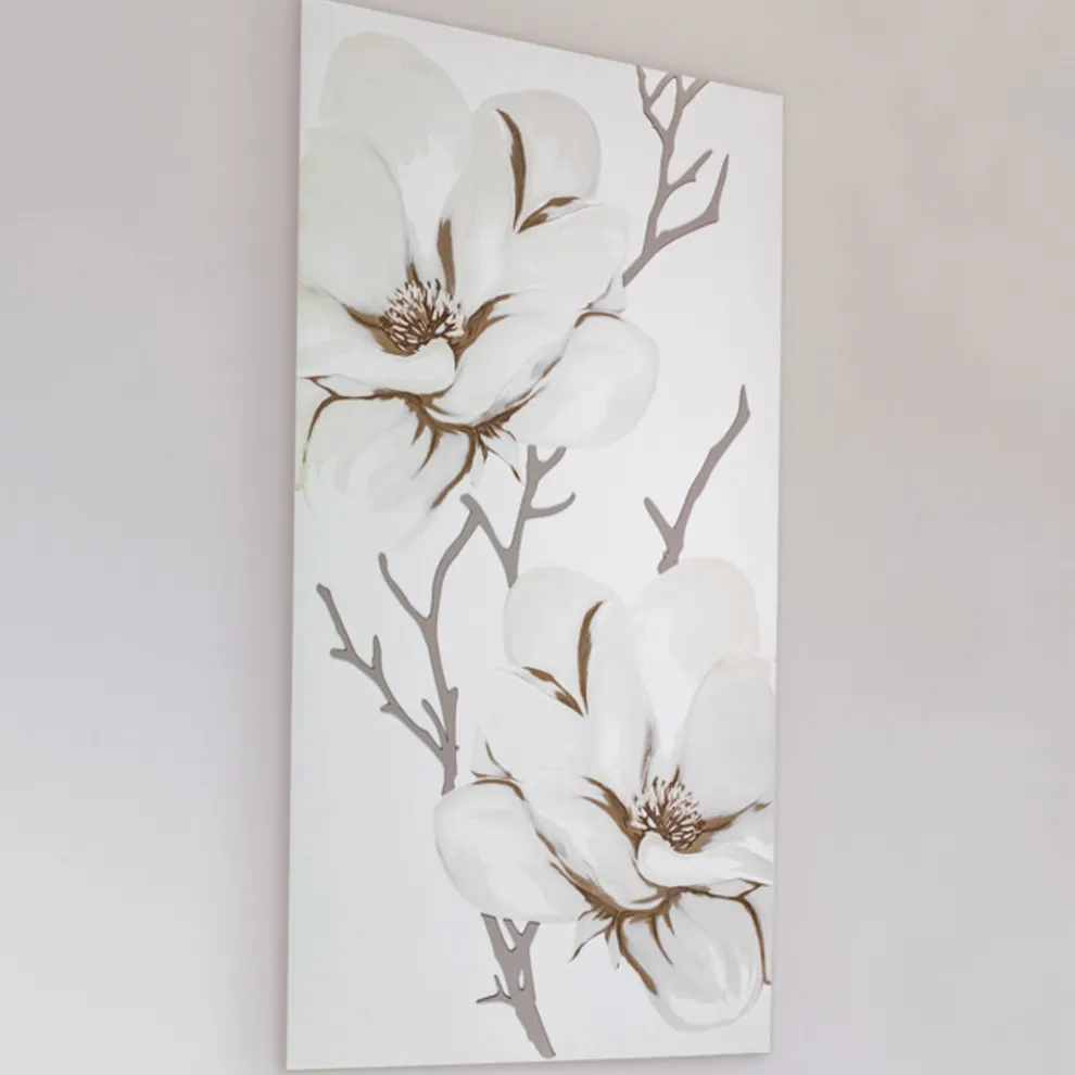 Lasergefertigtes Bild mit Magnolienblume, hergestellt in Italien – Misaki