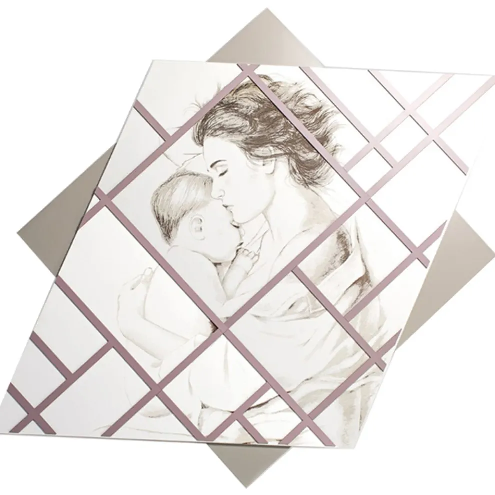 Lasergravierte Tafel mit Frau und Kind, hergestellt in Italien – Harald