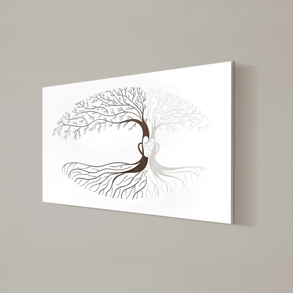 Lasergraviertes Bild mit Stammbaum und Herz, hergestellt in Italien – Aletha