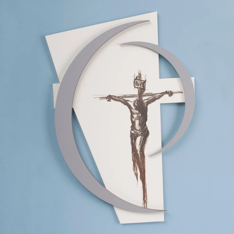 Lasergraviertes Kruzifix mit dem Namen des Vaters, hergestellt in Italien – Maia