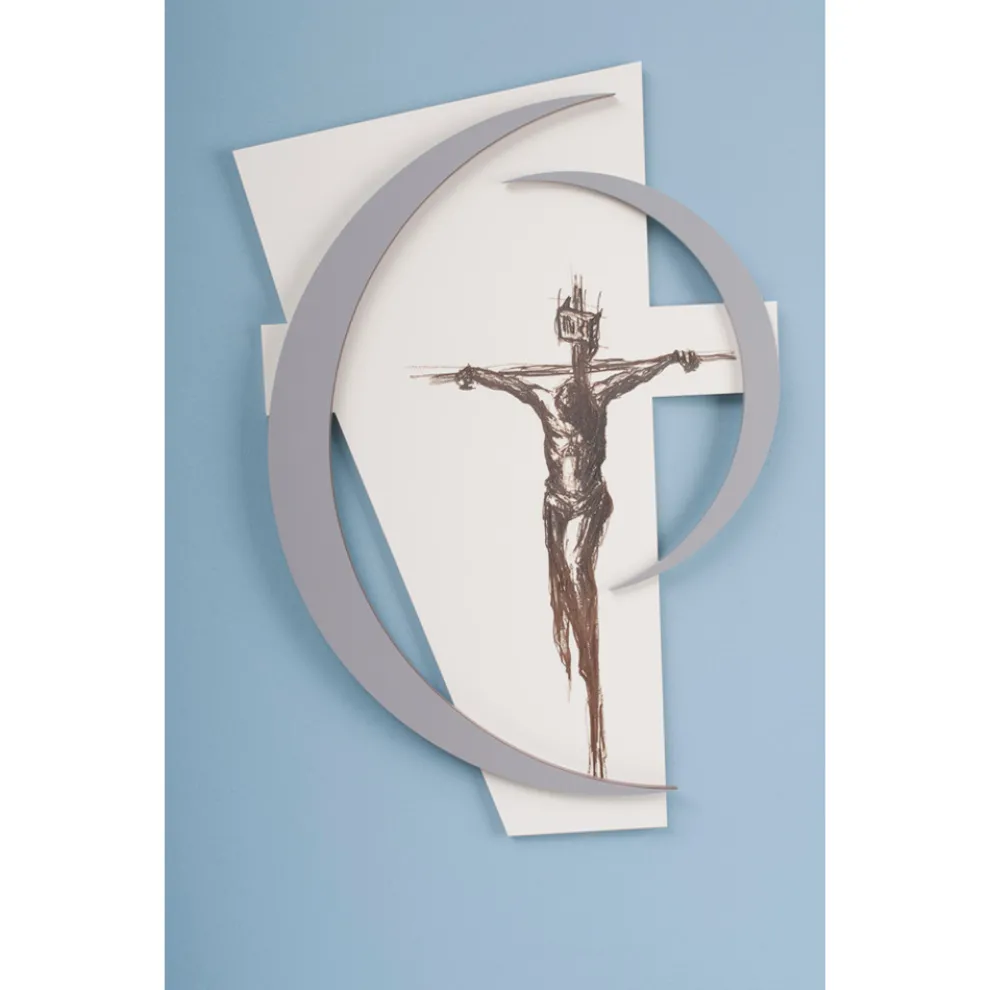 Lasergraviertes Kruzifix mit dem Namen des Vaters, hergestellt in Italien – Maia