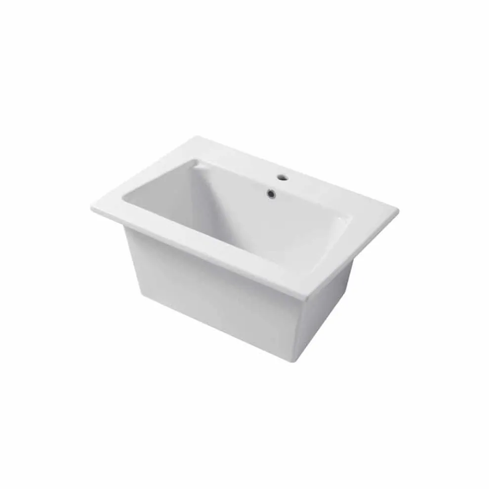 Lavabo da Incasso und Appoggio Moderno in Ceramica Colorata Vinovo
