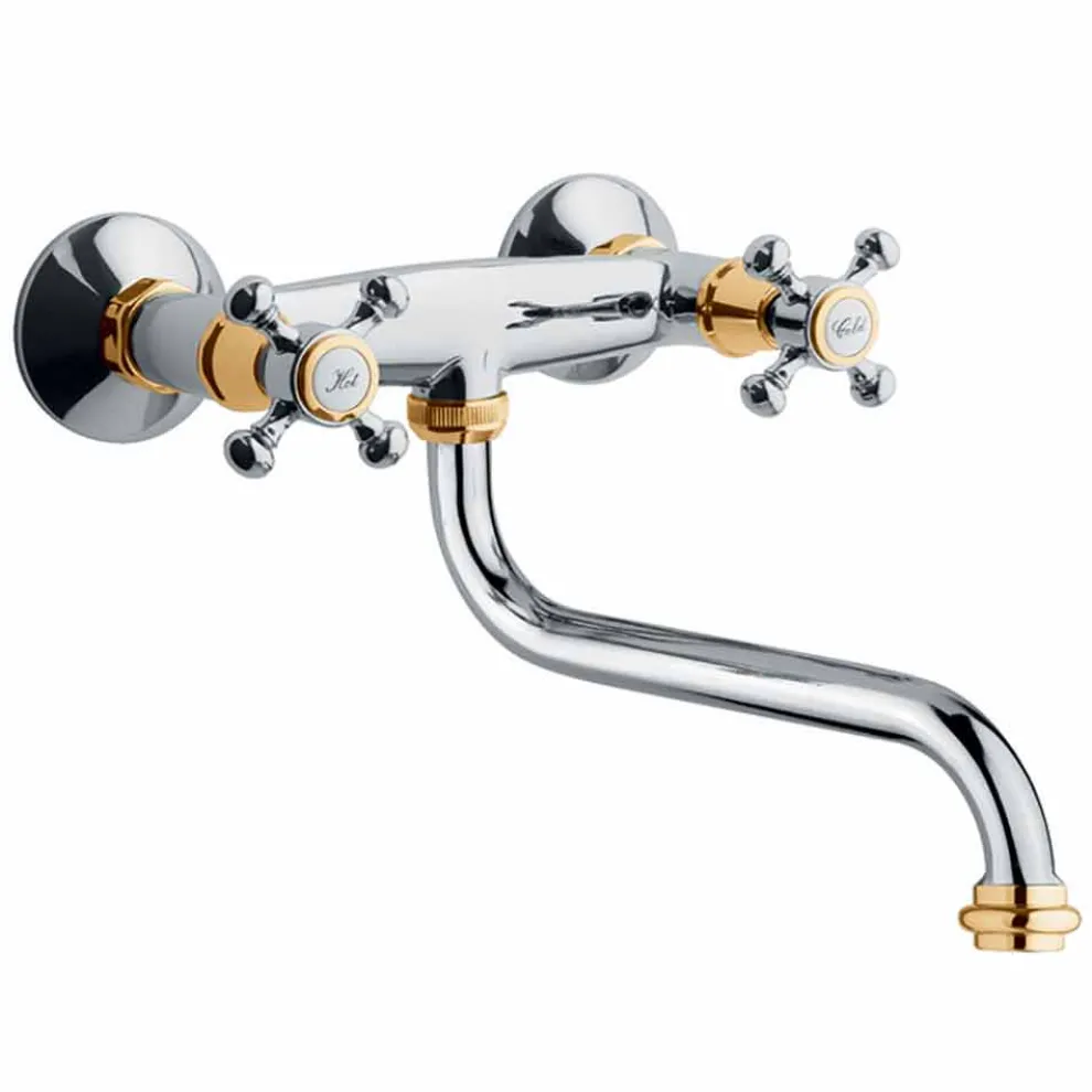 Verstellbare Messingwand Küchenwaschbecken Gruppe Made in Italy - Colmo