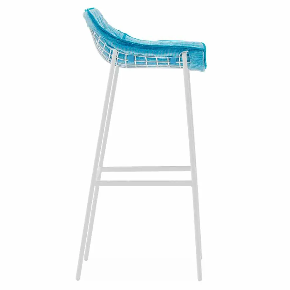 Gartenhocker aus Stahl uns Stoff Varaschin Summer Set