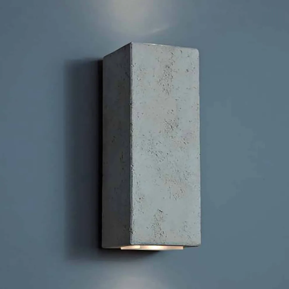 LED Design Außenwandleuchte aus Ton Höhe 24cm Smith - Toscot