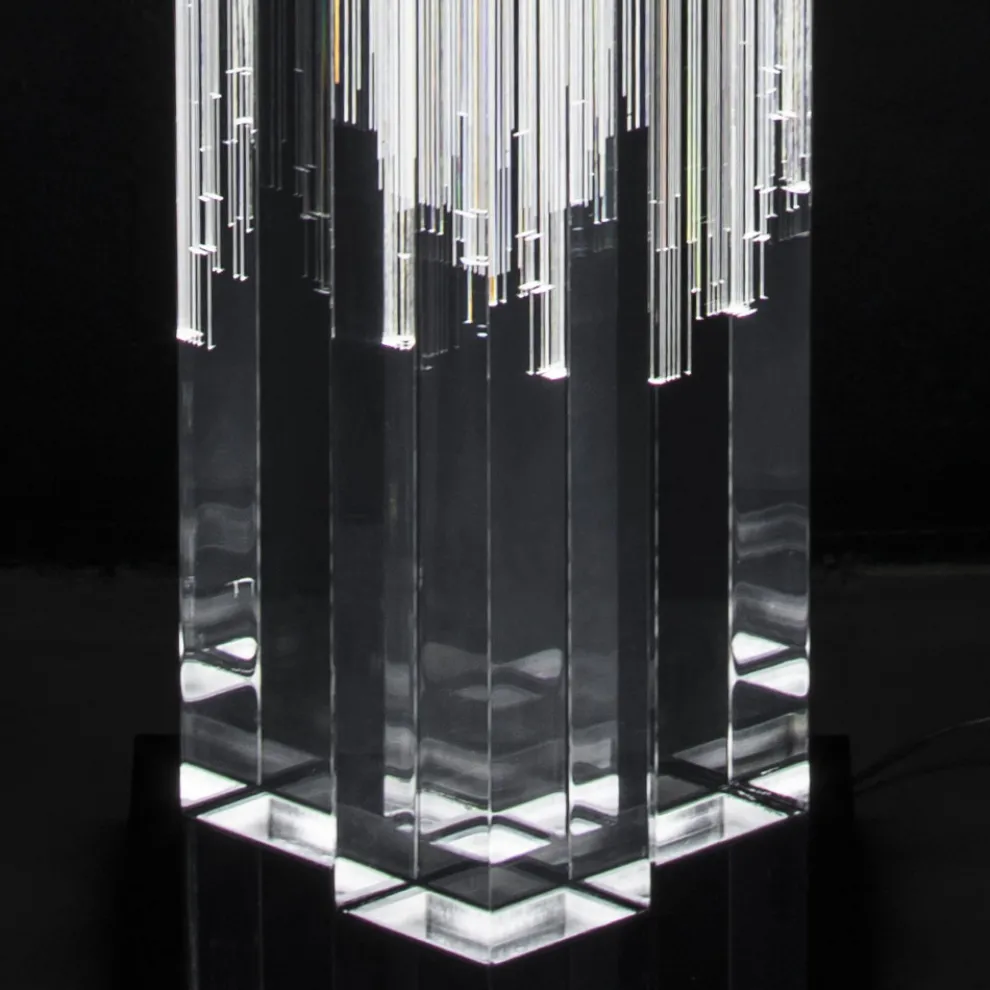 Led Kristall Stehlampe Satin Acryl Design Triptychon - Crystol