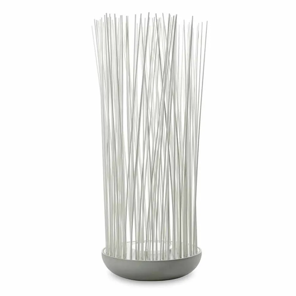 LED Stehleuchte aus grauem Technopolymer und weißen PVC-Stäben - Touch