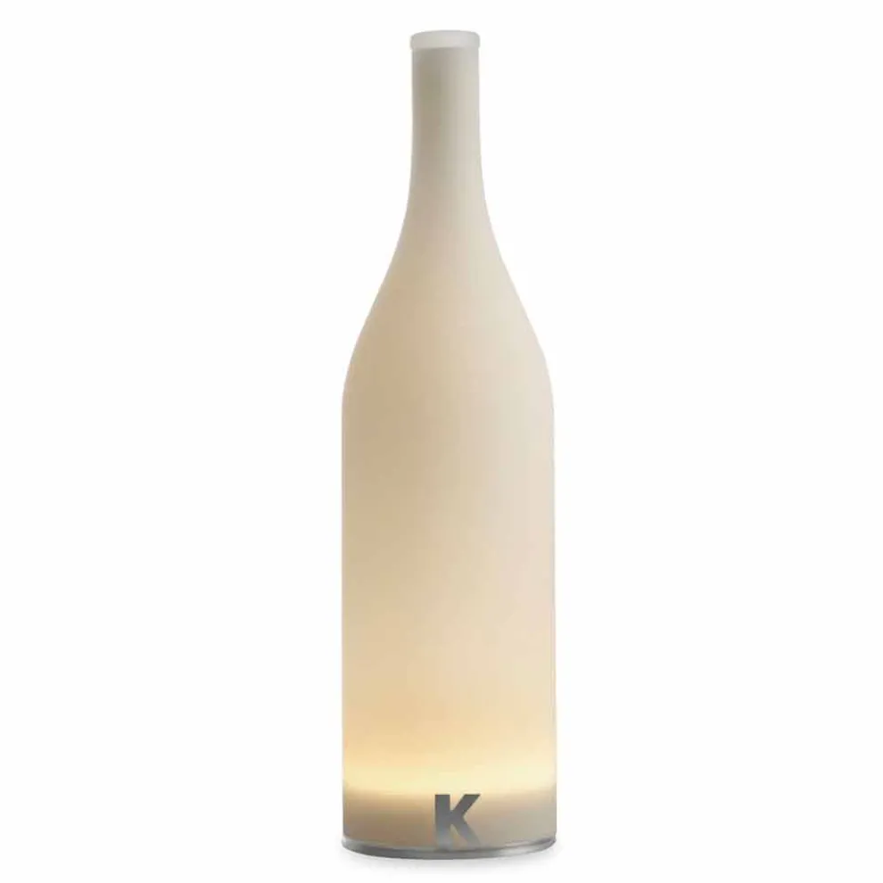 Led Tischlampe in weißem Milchglas Modernes Design - Flasche
