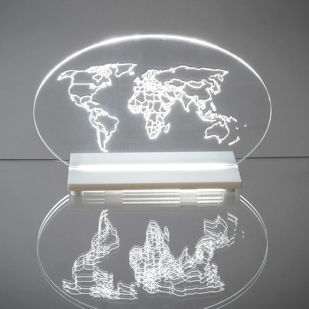 LED-betriebene Plexiglas-Tischlampe, hergestellt in Italien – Rapunzel