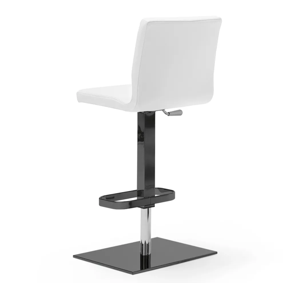 Lederhocker mit drehbarem Gaslift, hergestellt in Italien – Schmuck