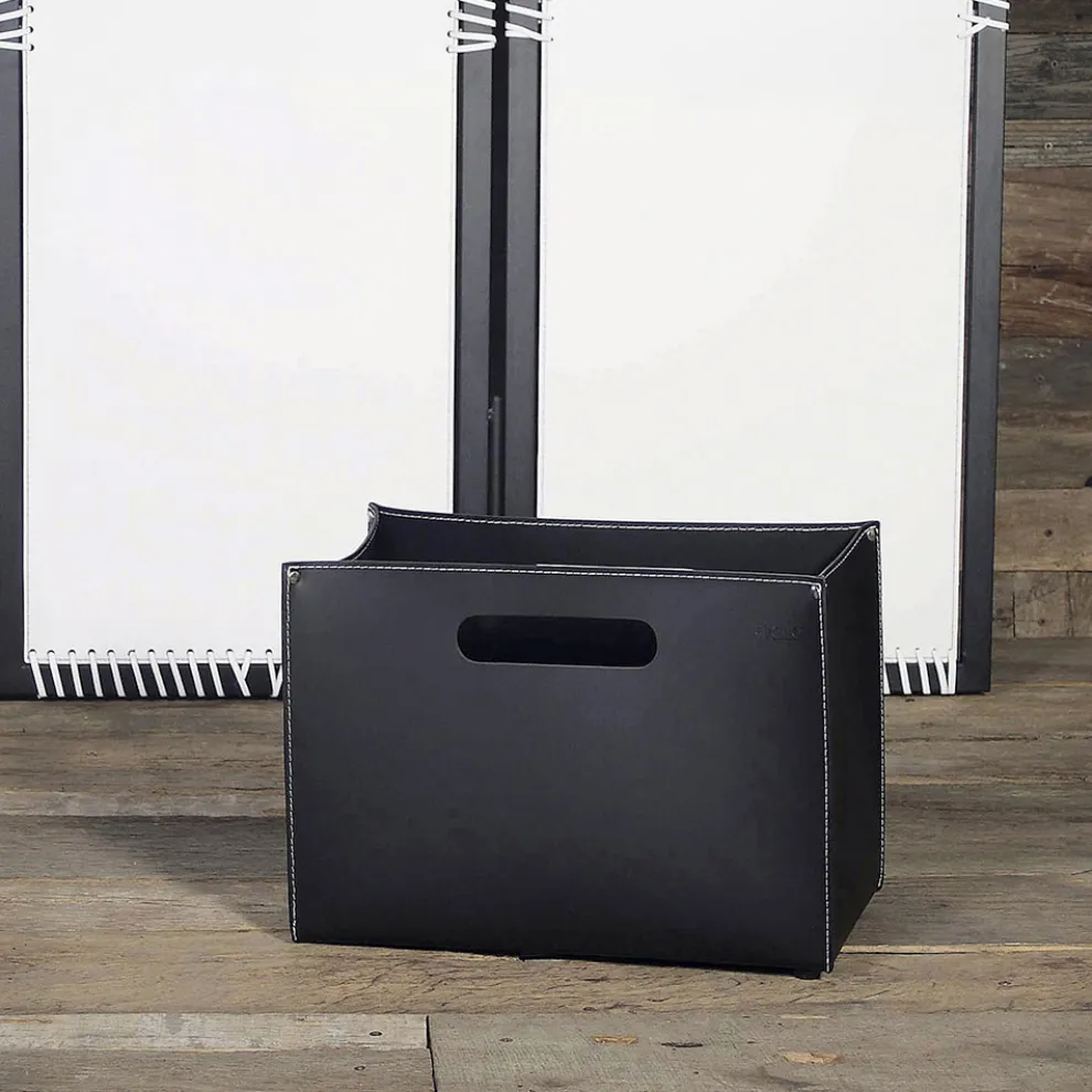 Ledertasche mit Holzfuß und gummierten Füßen - Sandler Model