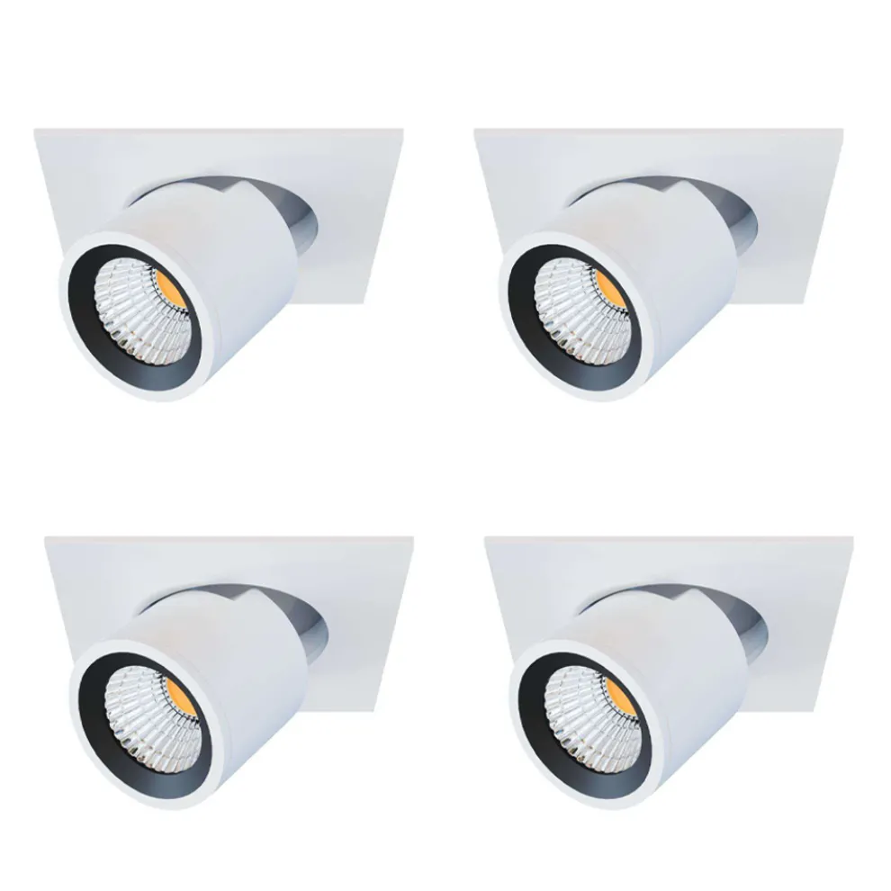 LED-Projektor-Deckenlampe aus weißem oder schwarzem Aluminium 4 Stück - Etruskisch