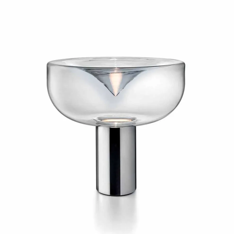 Leucos Aella Tischlampe RGB Led in modernem Design aus Kristallglas