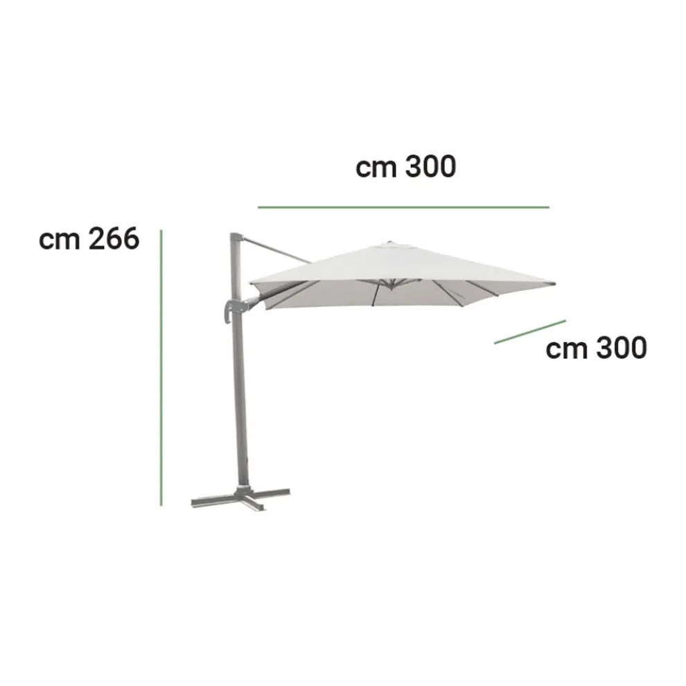 Gartenschirm mit Aluminiumstruktur und Acrylgewebe - Nolan