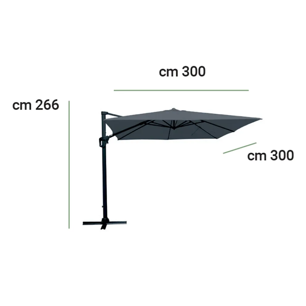 Gartenschirm mit Aluminiumstruktur und Acrylgewebe - Nolan