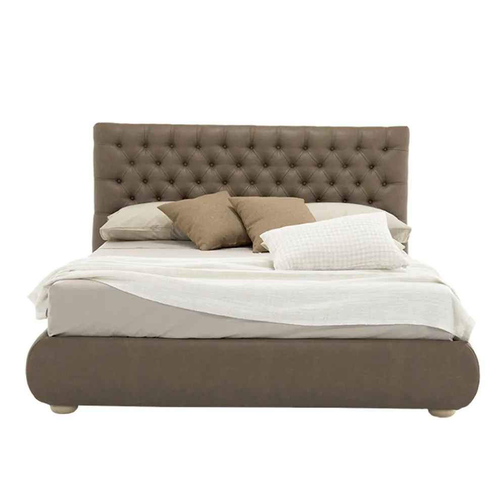 Klassisches Doppelbett mit Box aus Stoff oder Kunstleder Made in Italy - Libanon