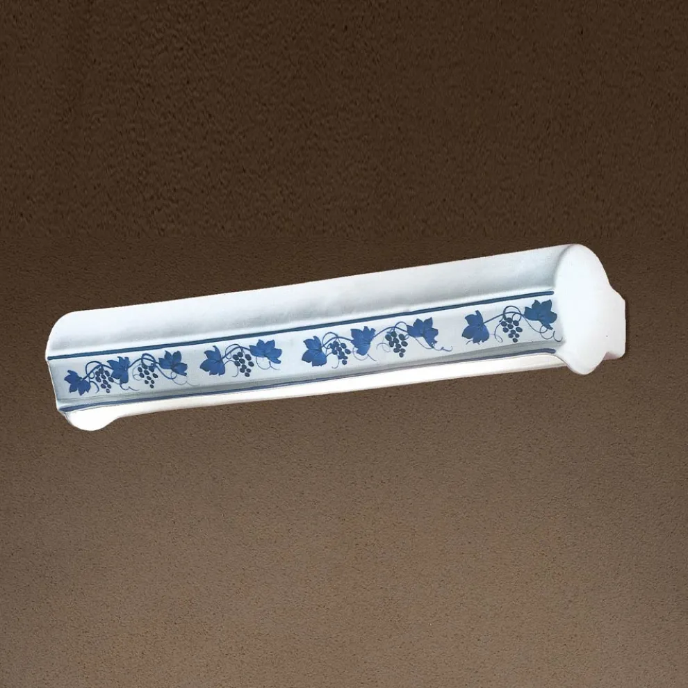 2-Licht-Röhren-Wandlampe aus handbemalter dekorierter Keramik - Triest