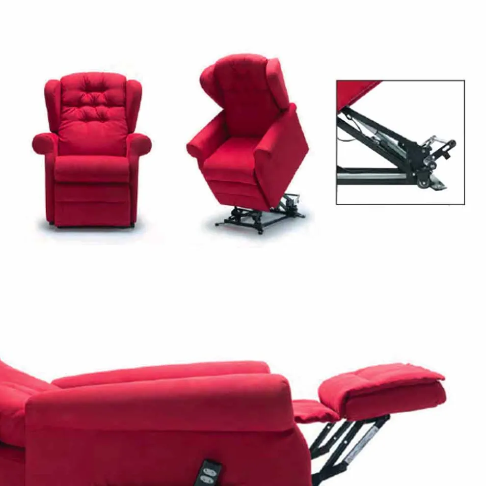 Lift Relax Armchair mit 2 Motoren Lift Relax Räder, Made in Italy - Marlene