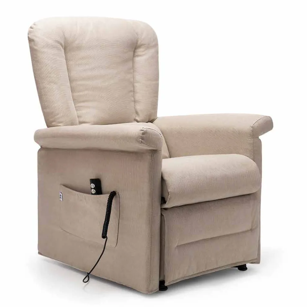 Lift Relax Liegesessel mit 2 Motoren mit Rädern, Made in Italy - Isabelle