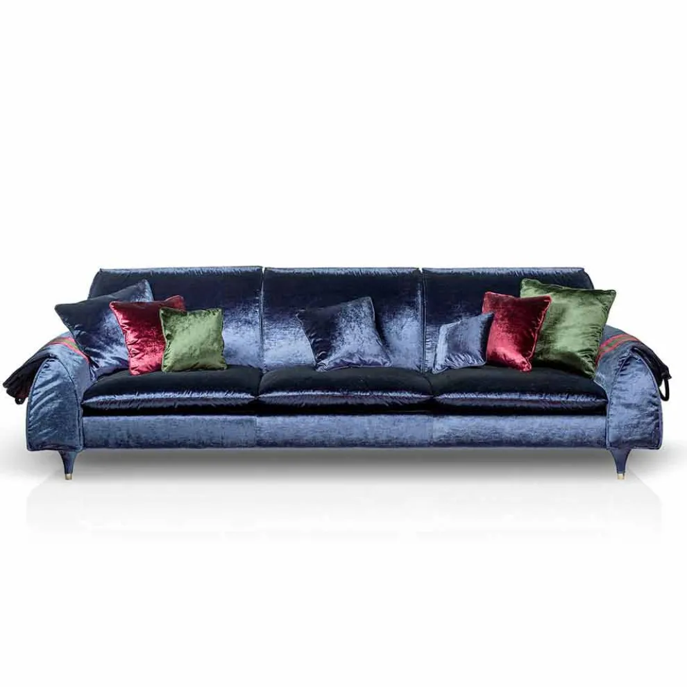 Lineares Sofa Axel mit Stoffbezug und Armlehnen mit Stauraum storage
