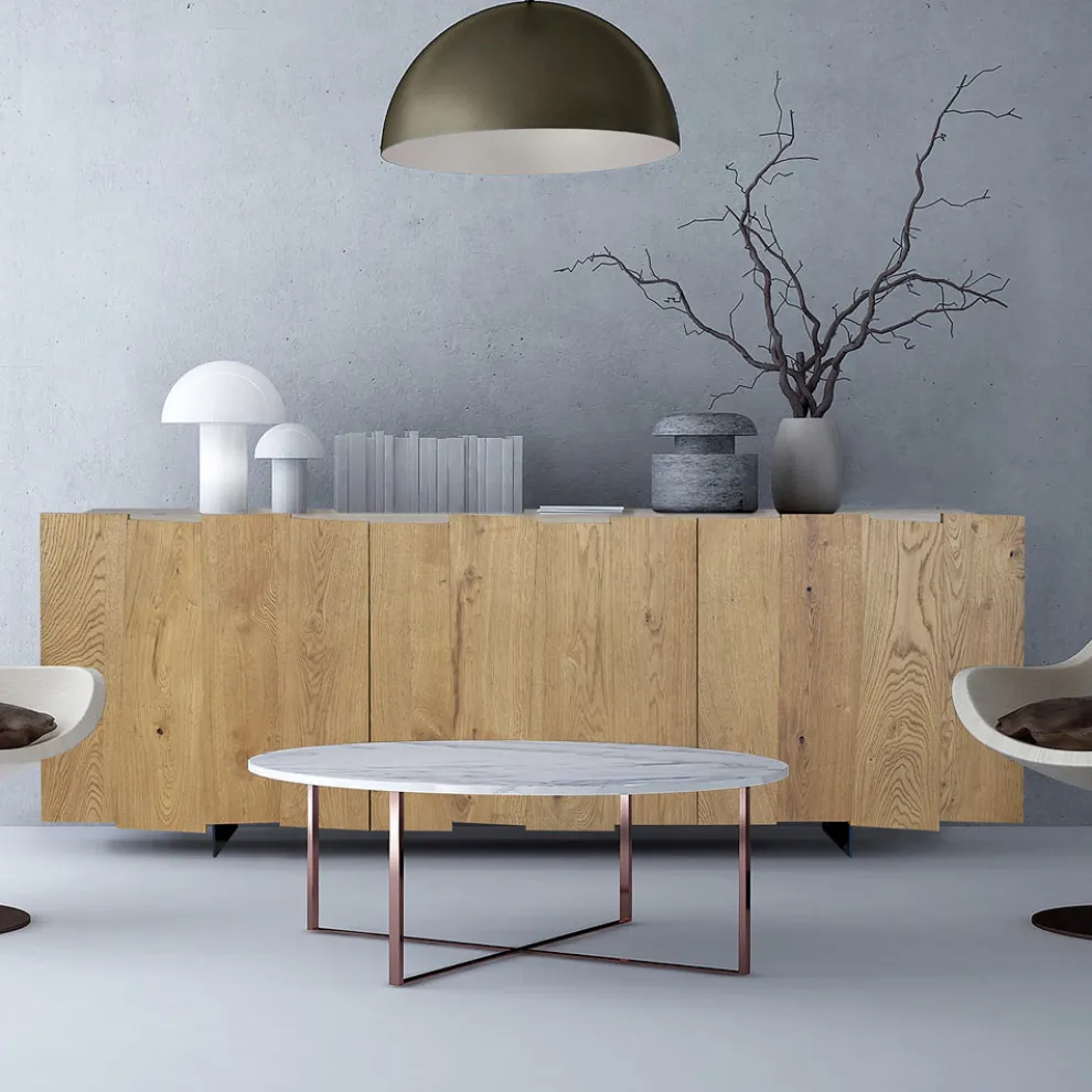 Living Sideboard mit 3 Türen aus Massivholz Made in Italy - Khal