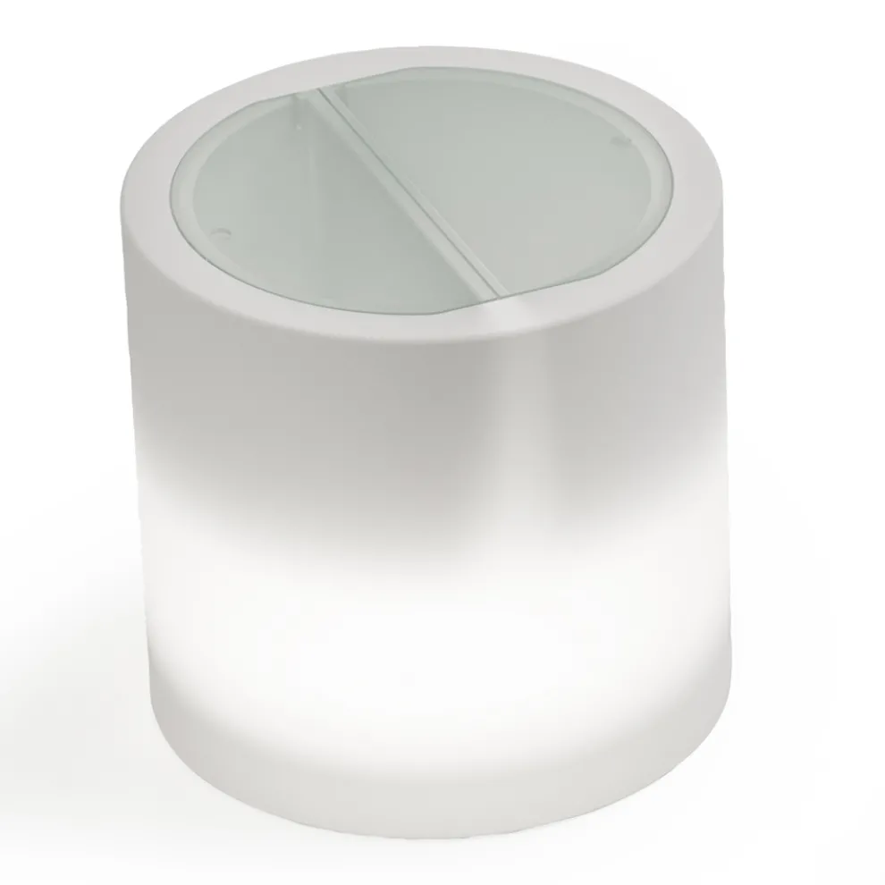 Heller Garten-Couchtisch aus weißem Polyethylen Made in Italy - Trek