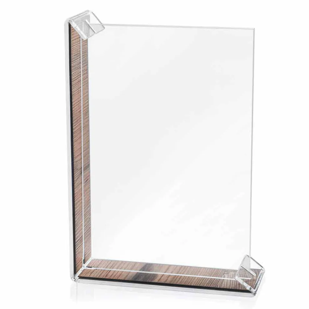 2 Fotorahmen mit mehreren Tischen aus farbigem Plexiglas oder mit Holz - Menelao