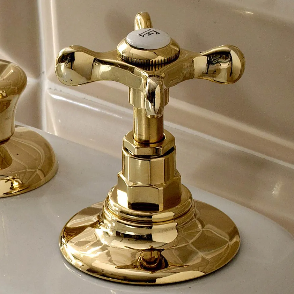 3-Loch-Bidetarmaturen interne Lieferung in Messing handgefertigt - Fioretta