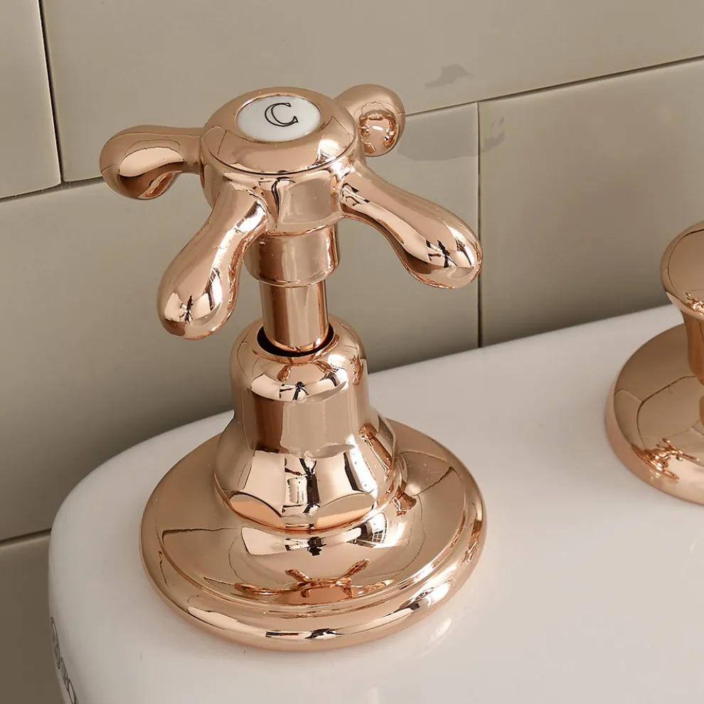 3-Loch-Bidetarmaturen, interne Lieferung, in Vintage-Messing - Klarisa