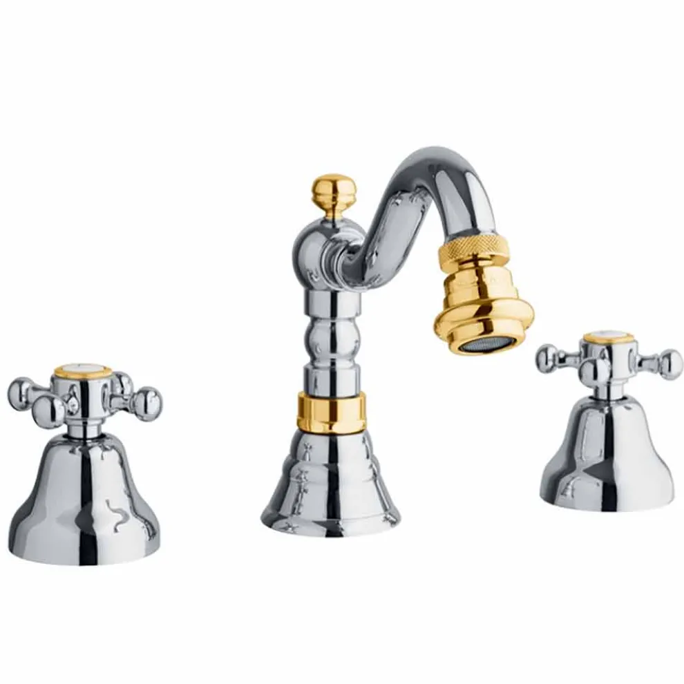 3-Loch-Bidetmischer in Messing Klassisches Design Made in Italy - Lisca