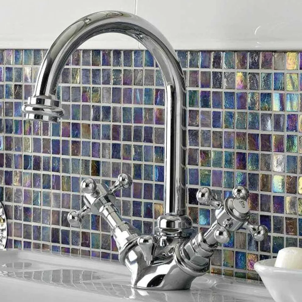 1-Loch-Waschtischmischer mit hohem Auslauf aus Vintage-Messing Made in Italy - Elisea