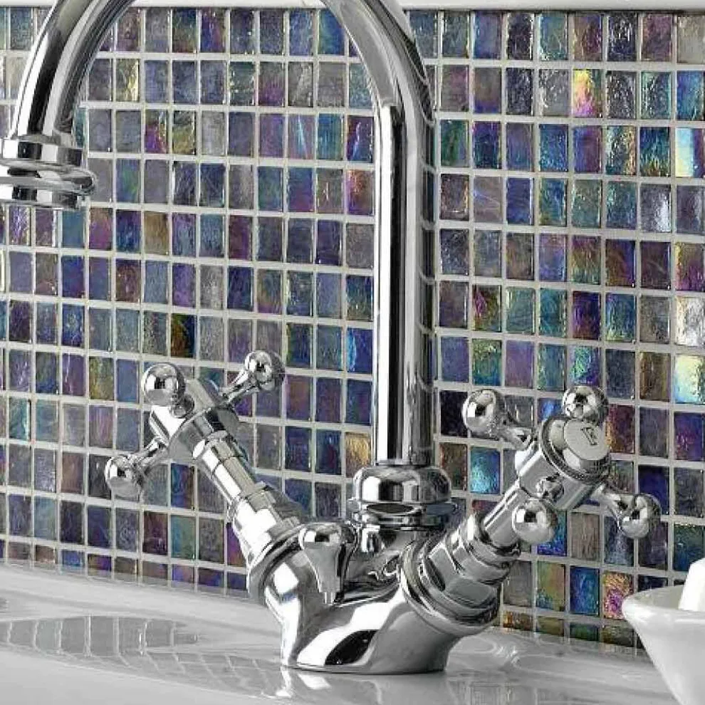 1-Loch-Waschtischmischer mit hohem Auslauf aus Vintage-Messing Made in Italy - Elisea