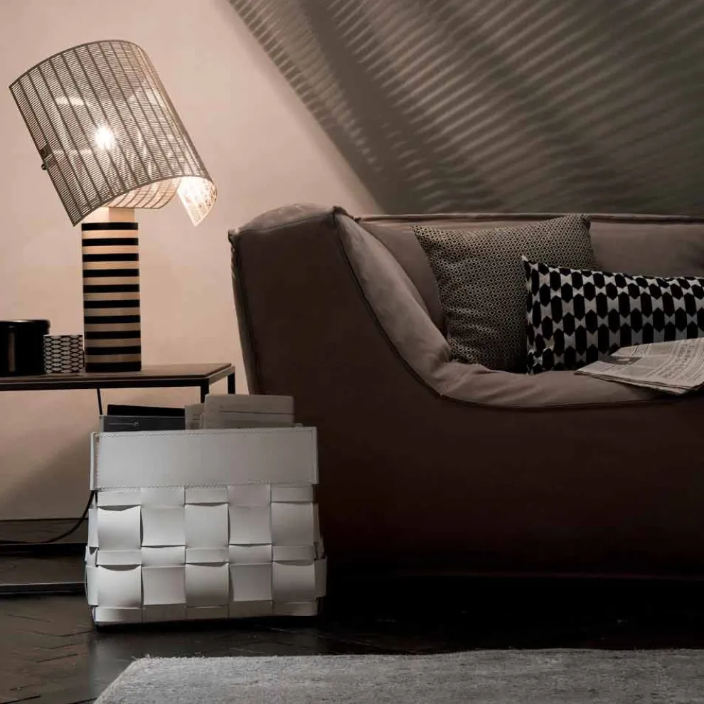 Lory Design Wand-montiert Lederzeitschrift Rack, hergestellt in Italien