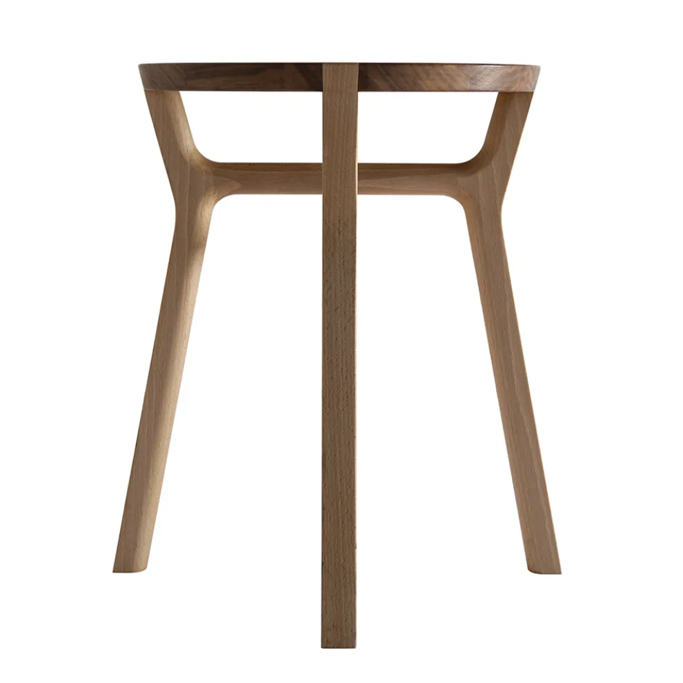 Low Design Hocker aus Buche und massivem Walnussholz Made in Italy - Nuna