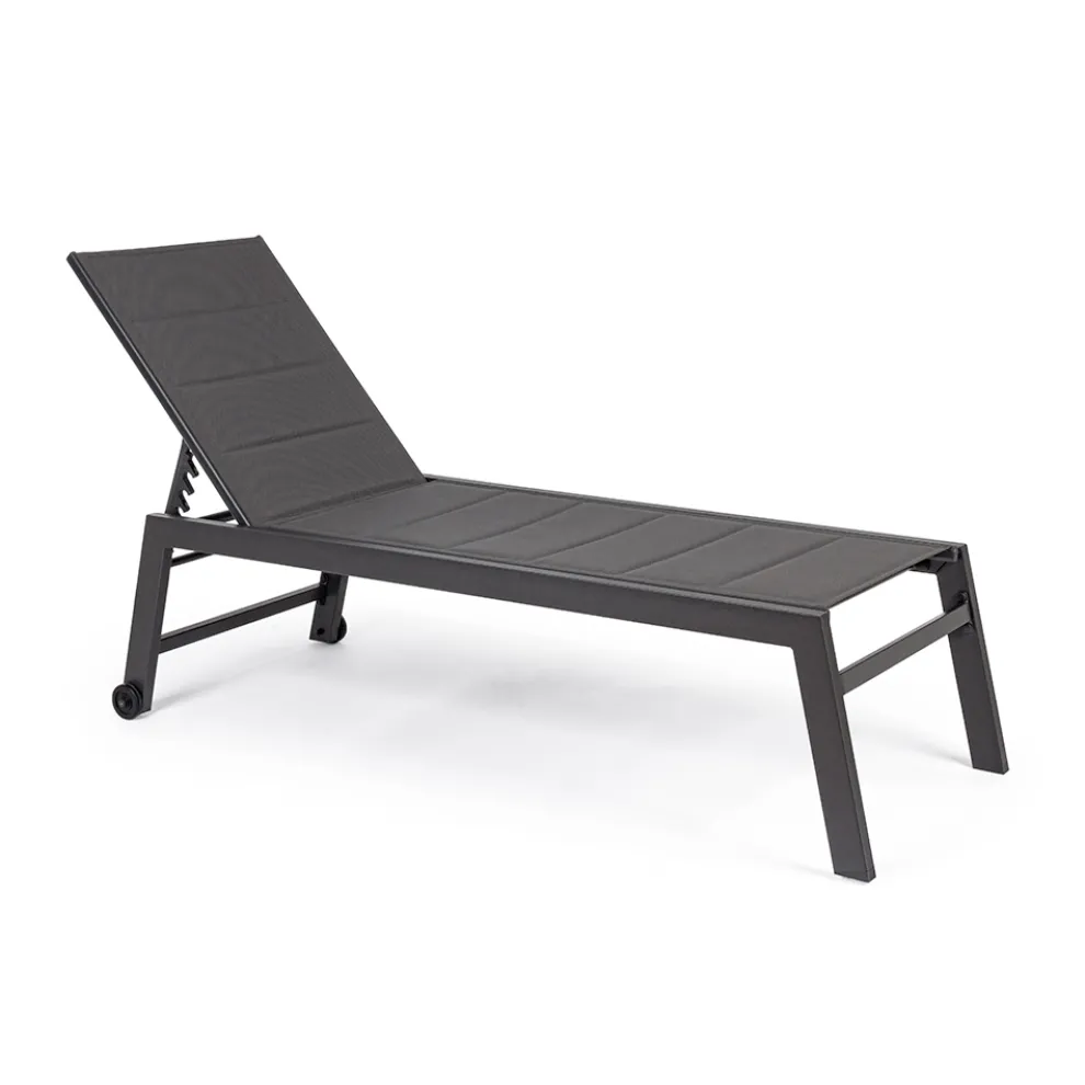 Moderne Gartenliege aus Aluminium mit Rädern für den Außenbereich - Franz