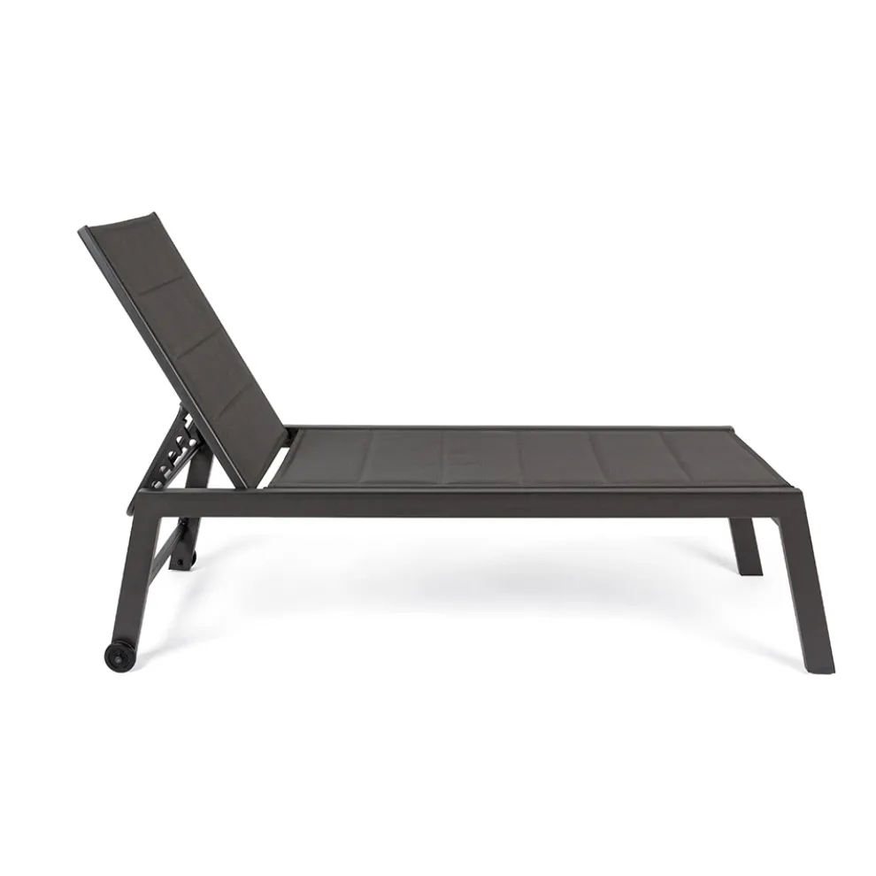 Moderne Gartenliege aus Aluminium mit Rädern für den Außenbereich - Franz