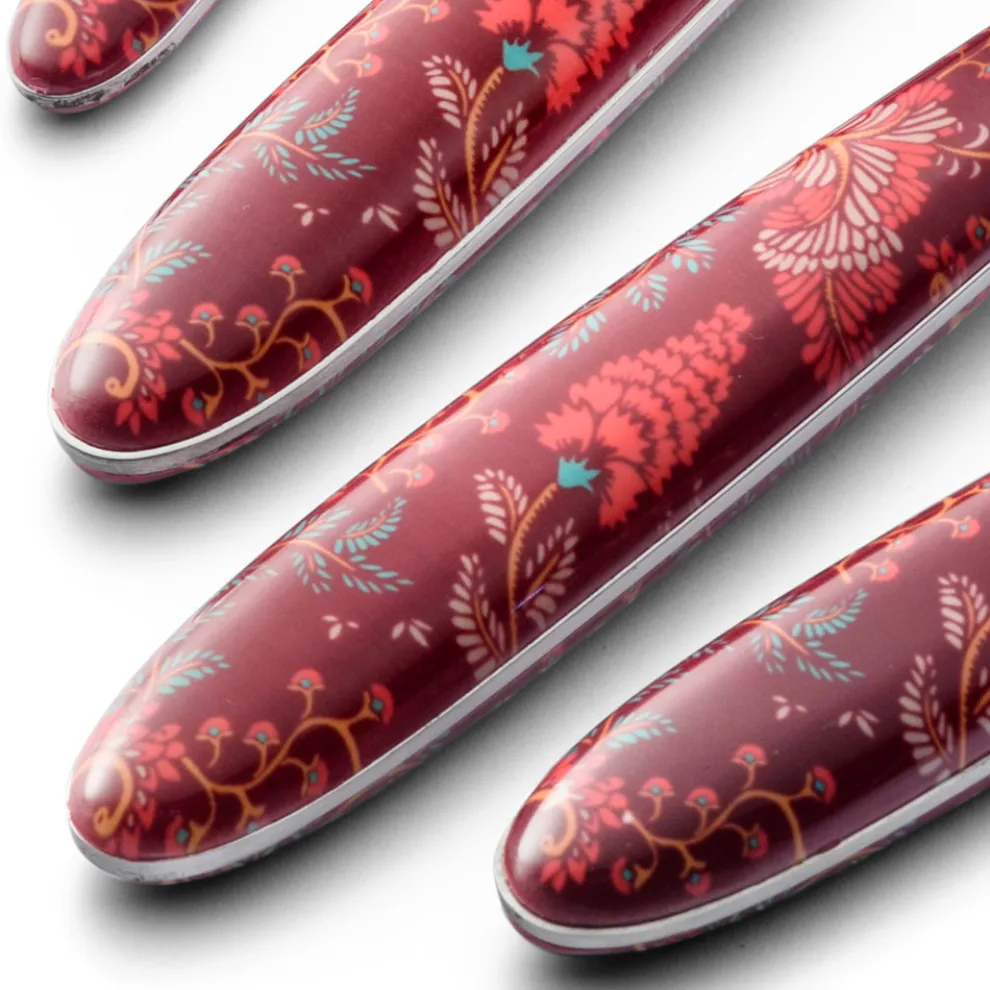 Stahl- und Kunststoffbesteck Coloured Arabesque Decor 24 Stück - Alessandra