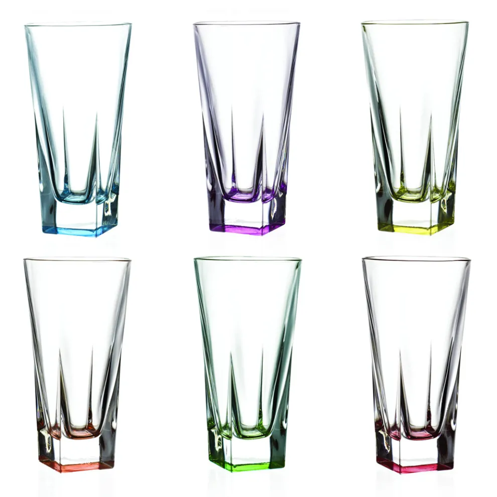 High Tumbler Crystal Eco Farbglas Service 12 Stück - Amalgam