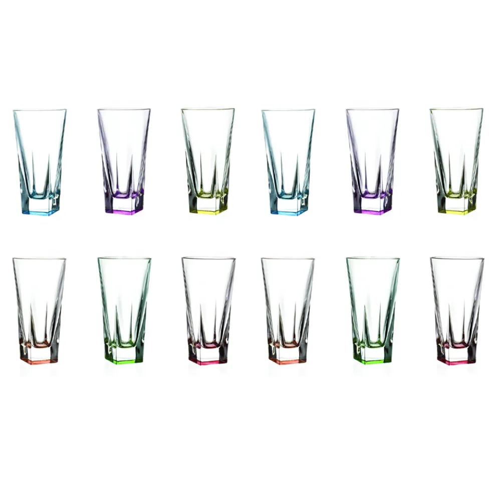 High Tumbler Crystal Eco Farbglas Service 12 Stück - Amalgam