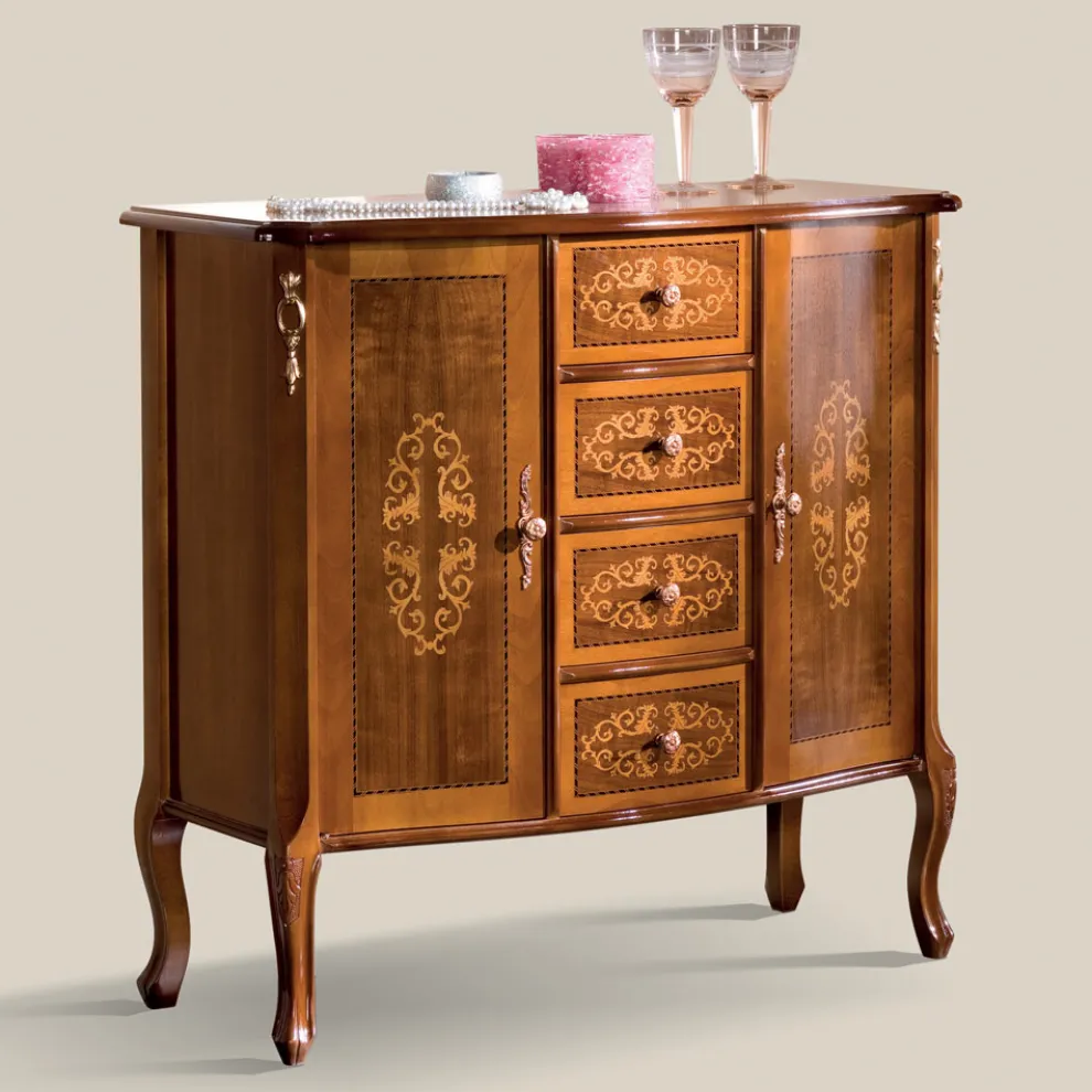 Luxuriöses klassisches Sideboard für Wohnzimmer aus Made in Italy Holz - Katerine
