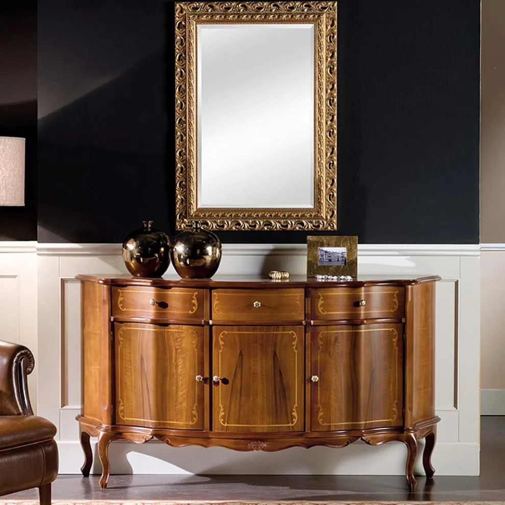 Luxuriöses Sideboard mit 3 Türen und 3 Holzschubladen Made in Italy - Leonor