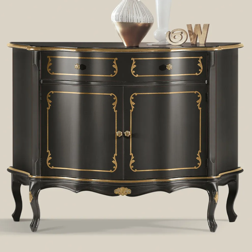 Luxuriöses Sideboard mit 2 Türen und 1 Holzschublade Made in Italy - Leonor