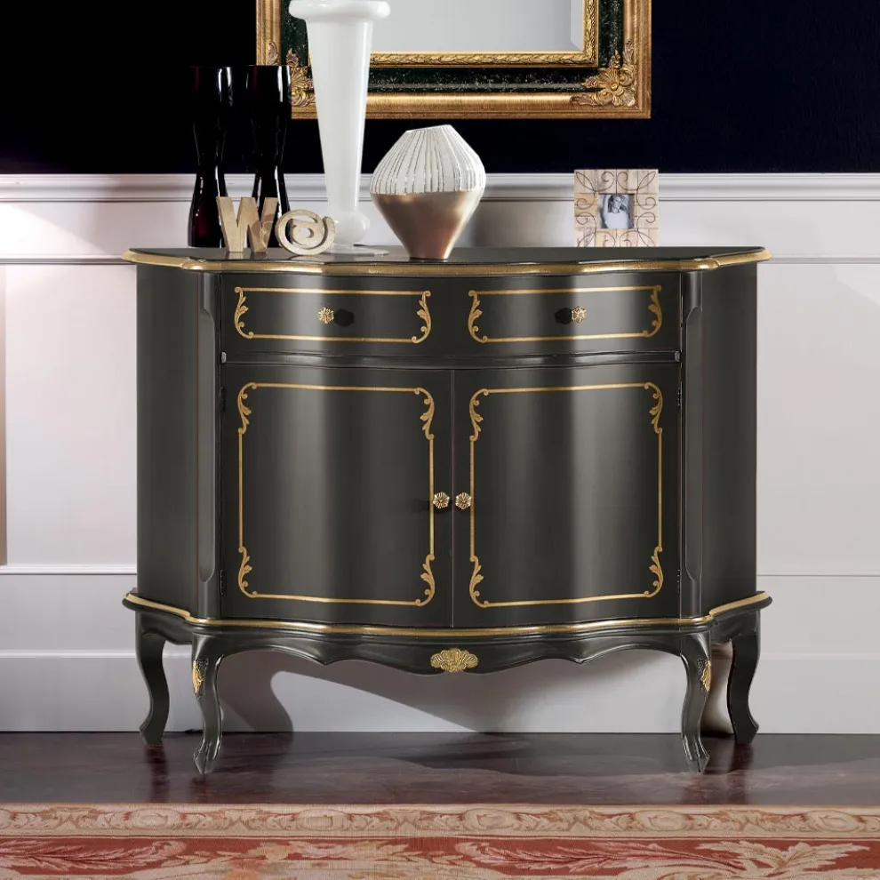 Luxuriöses Sideboard mit 2 Türen und 1 Holzschublade Made in Italy - Leonor