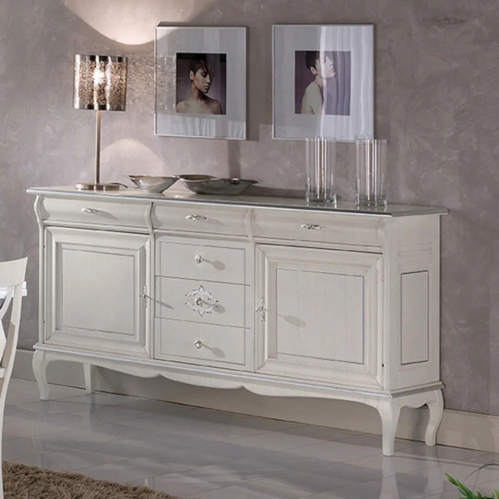 Luxuriöses Wohnzimmer-Sideboard aus klassischem Made in Italy-Holz - Helisa