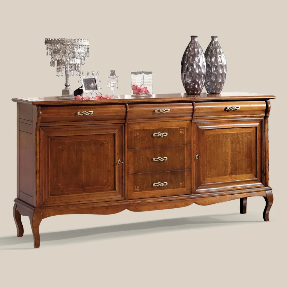 Luxuriöses Wohnzimmer-Sideboard aus klassischem Made in Italy-Holz - Helisa